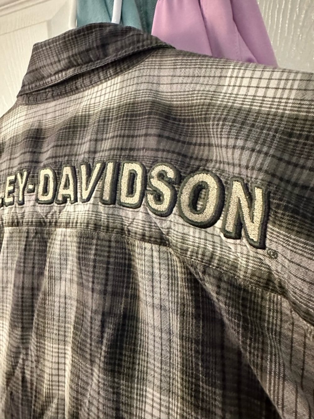 Harley-Davidson Plaid Long Sleeve Button Up Shirt Embroidered Logo 96309-10VM - Picture 9 of 12